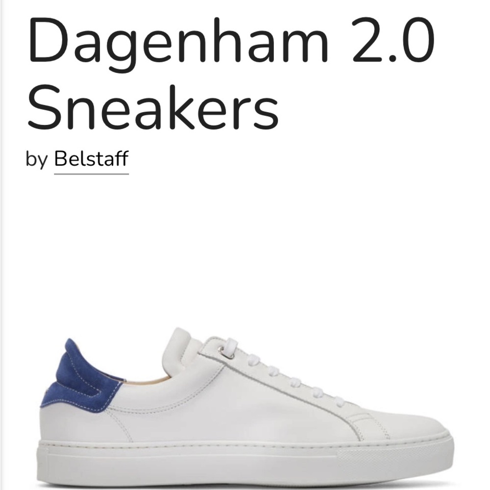 Belstaff Dagenham 2.0 White and Blue Sneakers